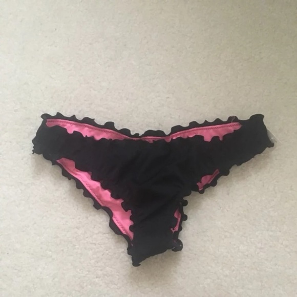 black ruffle bathing suit bottoms